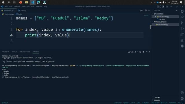#1 Python enumerate() function || Python Methods смотреть онлайн