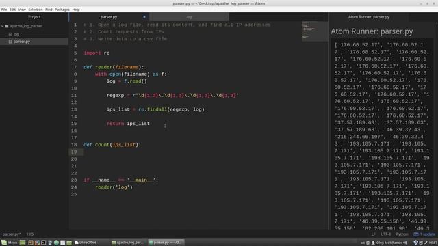 Apache logs parser with Python for absolute beginners | Python project смотреть онлайн