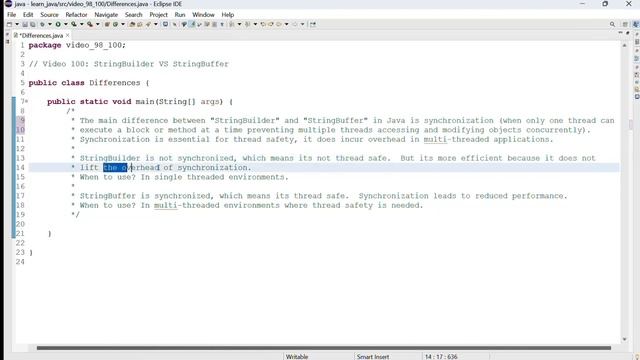 Java 100: StringBuilder VS StringBuffer смотреть онлайн