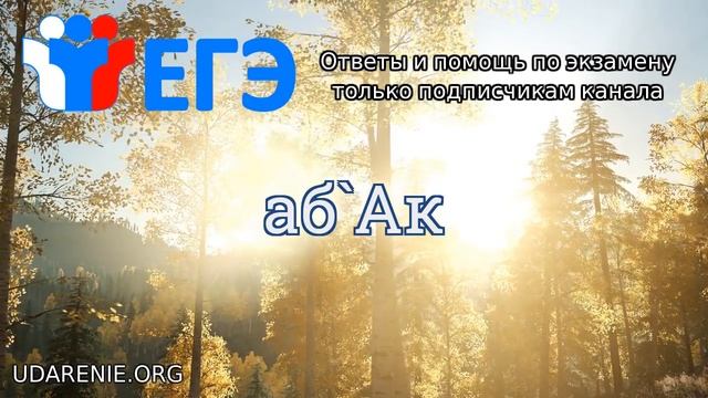 ? ЕГЭ 2020 - Как правильно поставить ударение в слове «АБАК» смотреть онлайн