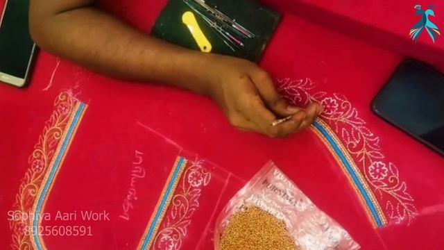 Short hand flower thread, beads work || Sophiya Aari Work in Virudhunagar || Madurai #aariwork смотреть онлайн