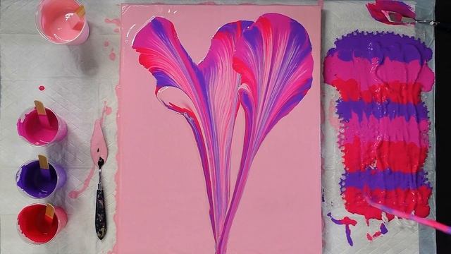 Acrylic String Pull Technique | String Pull Acrylic Pouring | Easy Flower Painting ! смотреть онлайн