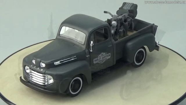 Ford F 1 Pickup 1948 + Harley Davidson Wla Flathead 1942 Maisto 1:24 смотреть онлайн