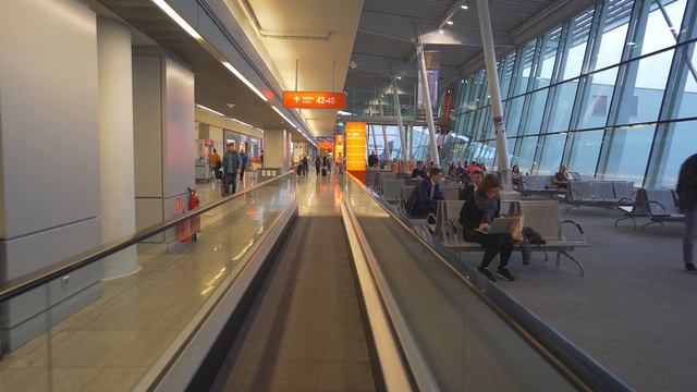 Poland, Warsaw Airport, 1X Moving Sidewalk