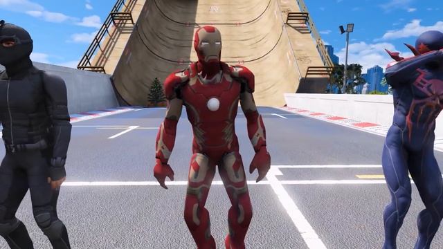 TEAM IRONMAN VS TEAM SPIDER-MAN | Running Challenge #4 (Funny Contest) - GTA V Mods смотреть онлайн