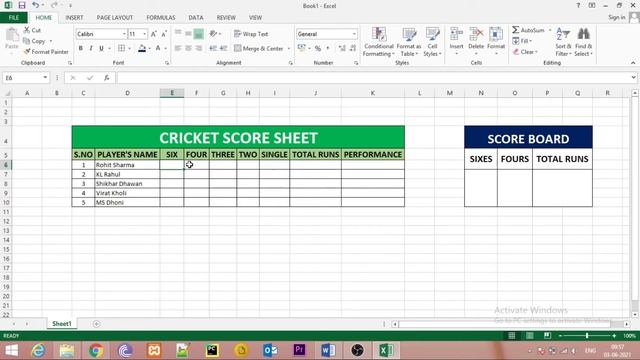 Cricket Score Sheet In Microsoft Excel | Basic & Advanced Excel Tutorial | Code Vixa смотреть онлайн
