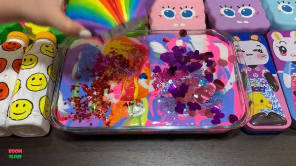 MAKEUP AND GLITTER AND CLAY !! Mixing Random Things Into GLOSSY Slime.mp4
