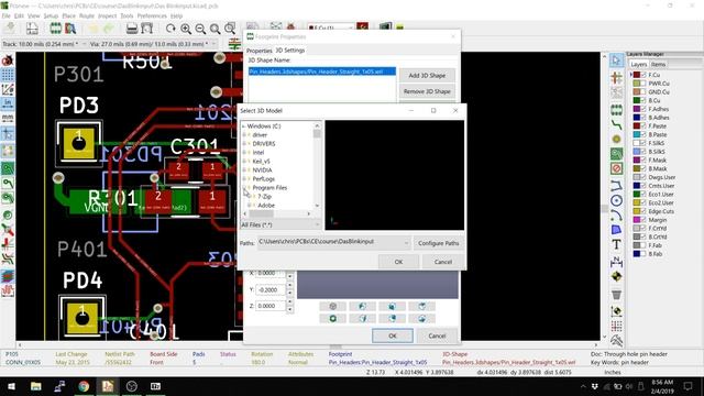 KiCad 5.0 - Importing External 3D Models смотреть онлайн