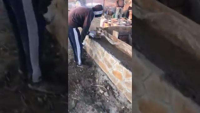 заливка фундамента из дикого камня смотреть онлайн