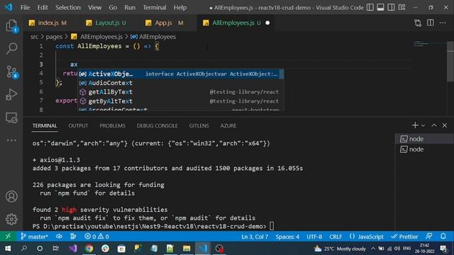 #3| NestJS(v9)| ReactJS(v18)|MongoDB| CRUD Example|Consume NestJS HTTP GET Endpoint In ReactJS APP смотреть онлайн