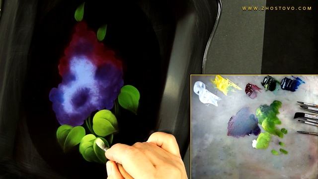 Как нарисовать Сирень маслом. Мастер-класс из Жостово. Художник Лариса Гончарова смотреть онлайн