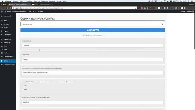 Cabeçalhos Customizados Utilizando Settings API - leowps wordpress framework смотреть онлайн