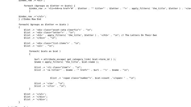 Wordpress: Alphabetically ordered category list смотреть онлайн