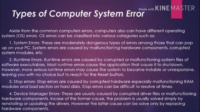 Types of computer system error смотреть онлайн