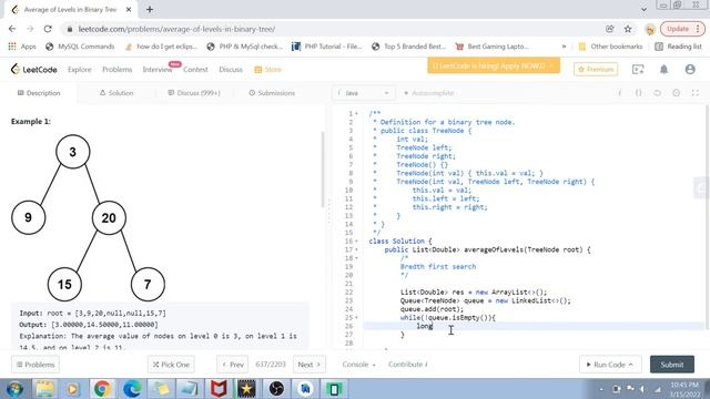 Average of Levels in Binary Tree | Leetcode 637 | Amazon Google Facebook interview question смотреть онлайн