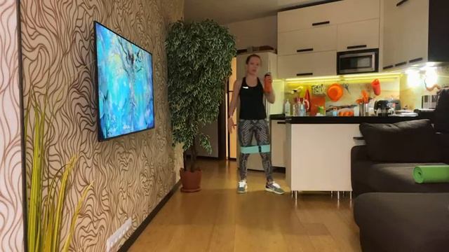 POWER TRAINING # 08.02.2021 # Сила ног и ягодицы с фитнес - резинкой. [480p]