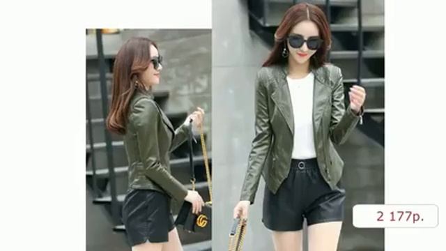 Верхняя одежда с Aliexpress - Swredmi Тонкая повседневная женская кожаная куртка смотреть онлайн