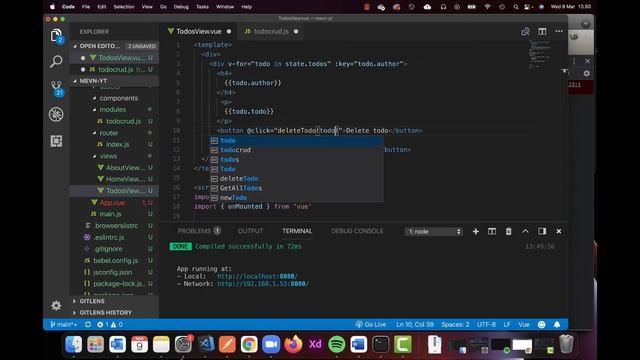 MEVN - 15 - Creating deleteTodo composable function and importing into component смотреть онлайн