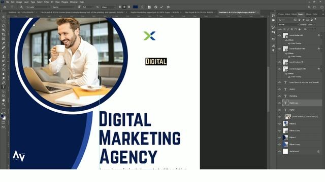 Digital Marketing Agency Post Design II Photoshop Tutorial @Photoshop смотреть онлайн