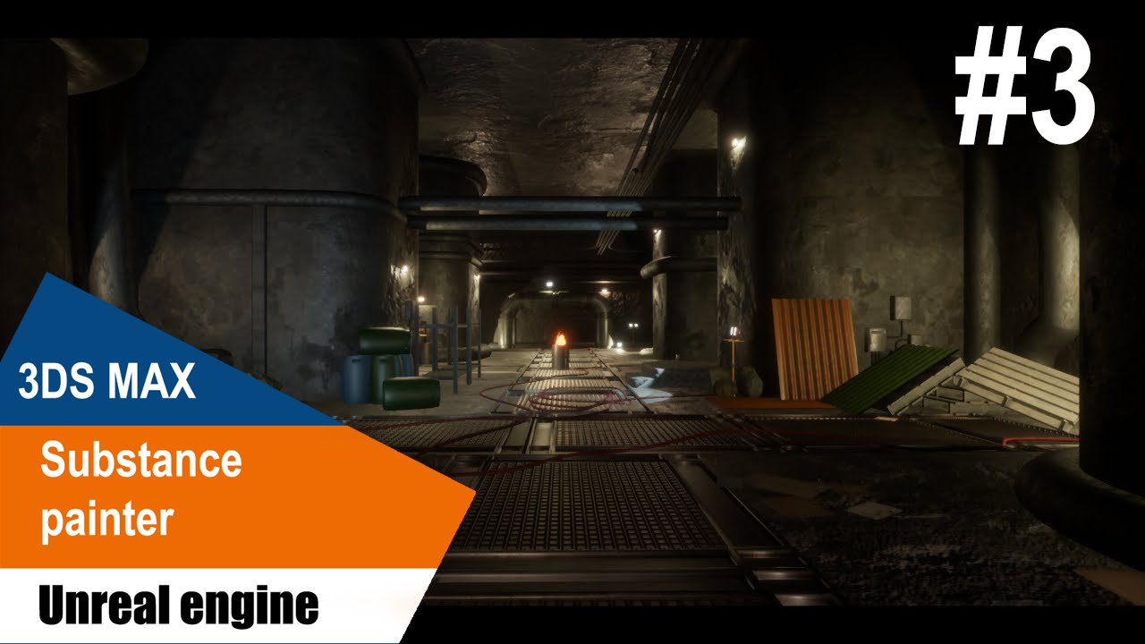 3DS Max/Substance Painter/UE4 - модульная канализация #3 смотреть онлайн
