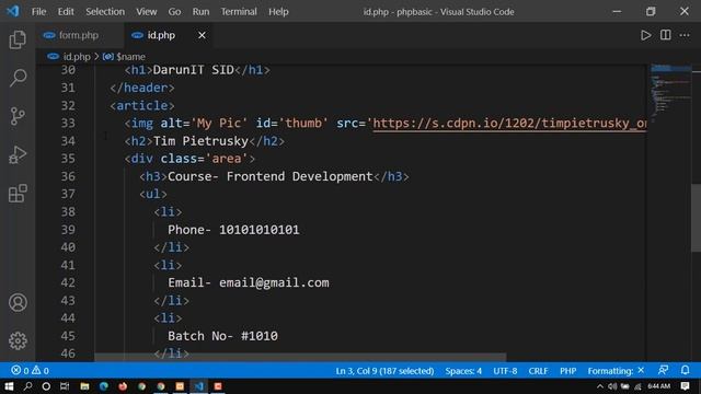 06 Learn PHP Programming in Bangla Dynamic Student ID Card Generator Class 5 смотреть онлайн