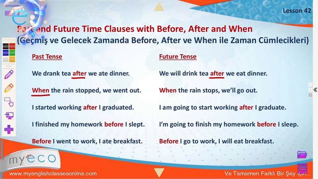 A1-A2 42 Elementary Lesson 42 Past and Future Time Clauses Before, After, When смотреть онлайн