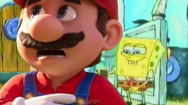 SpongeBob gives chocolate milk to Mario смотреть онлайн
