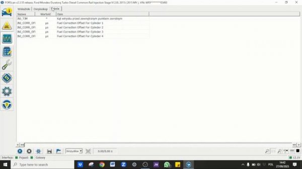 Sprawdzanie Dawki Paliwa - Forscan + Interface Vgate (vLinker FS) + Ford Mondeo mk5 2.0 Diesel