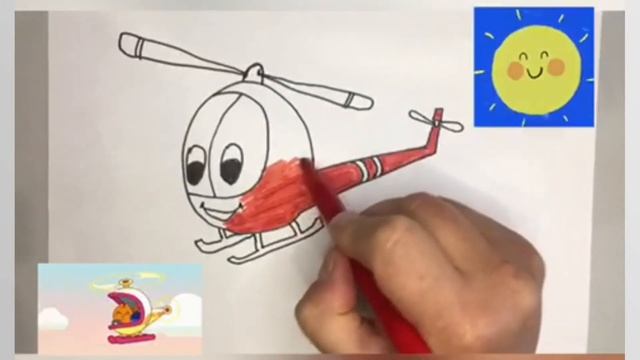 Как нарисовать вертолет,How to draw a helicopter,coloring for childrenFun drawing,Веселое рисование смотреть онлайн