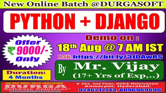 PYTHON + DJANGO Online Training @ DURGASOFT смотреть онлайн