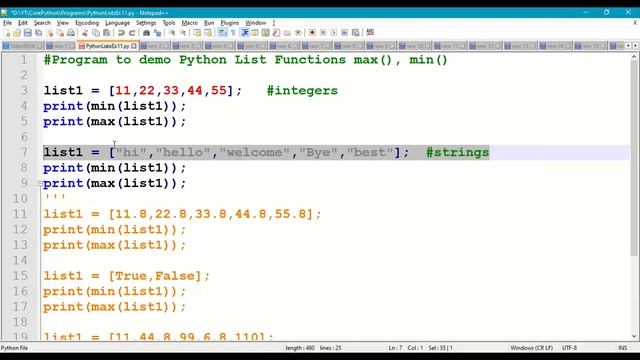 Python List Functions | Python min() Function | Python max() Function | Python List Collection | #8 смотреть онлайн
