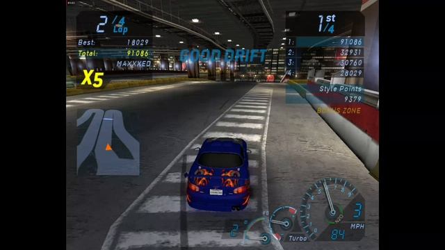 NFS Underground - Гонка 105 - Drift - Drift Track 8 (без комментариев) смотреть онлайн