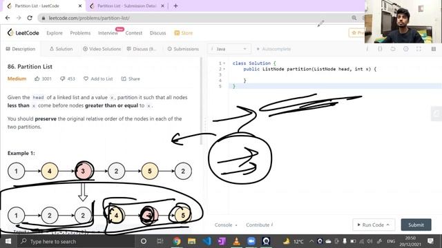 Partition List || Leetcode 86 смотреть онлайн