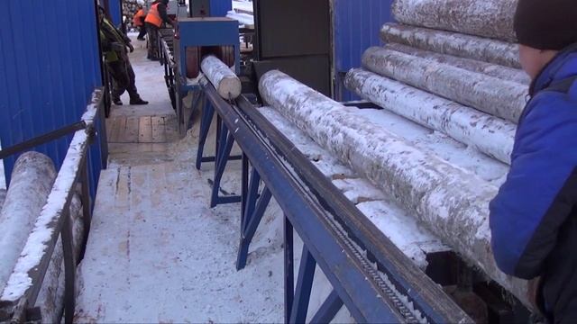Станок для распиловки бревен СПР-320Км - обзор работы деревообрабатывающего оборудования смотреть онлайн