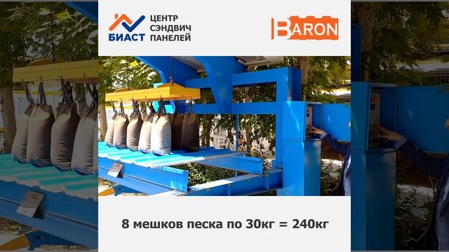 Тест на прочность кровельных сэндвич-панелей БАРОН с ПИР наполнителем. смотреть онлайн