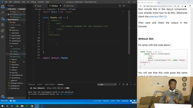 React Tutorial Part 3 - Learn Some JSX смотреть онлайн