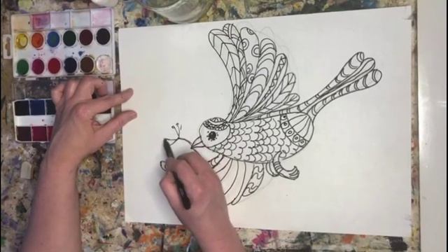 Как нарисовать Птицу ? (УРОК ВИДЕО) смотреть онлайн