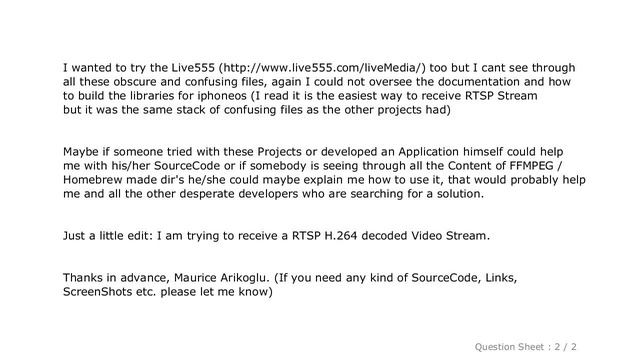 iOS : RTSP Streaming on iOS 6 with Xcode 4.6.1 смотреть онлайн