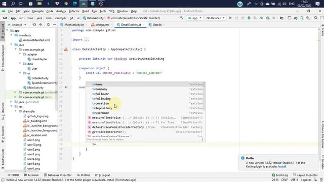Making git apps | Catching data from MainActivity to DetailActivity with parcelable Part 1 смотреть онлайн