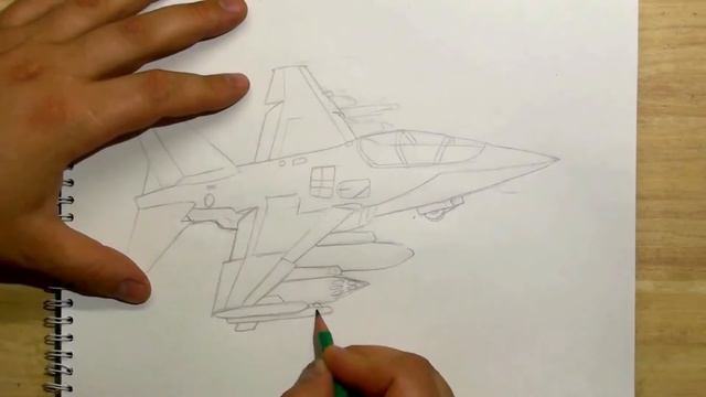 КАК НАРИСОВАТЬ САМОЛЕТ ЯК-130. How to draw a military plane YAK-130 смотреть онлайн