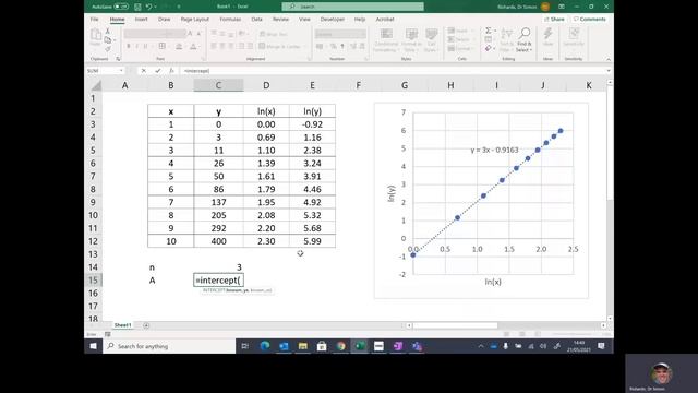 Using EXCEL to process data for log log and log linear graphing смотреть онлайн