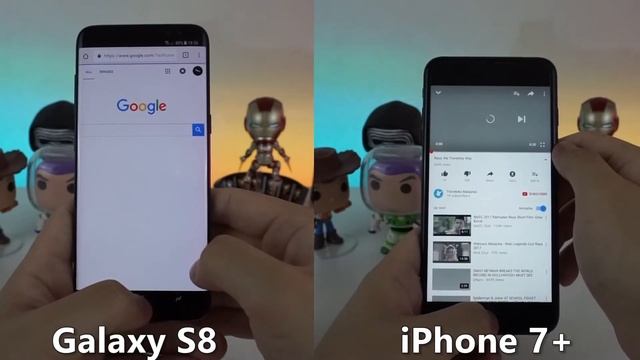 Samsung Galaxy S8 Vs iPhone 7 Plus - Speed and Memory Comparison смотреть онлайн