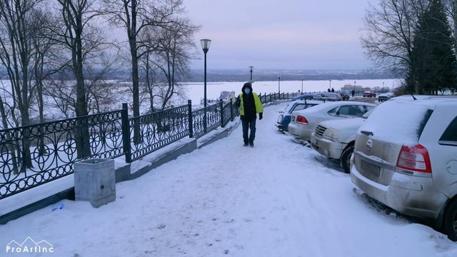 Winter Walk in the Center of Nizhny Novgorod - 4K Virtual City Tour with Real City Sounds - 3 HOURS смотреть онлайн
