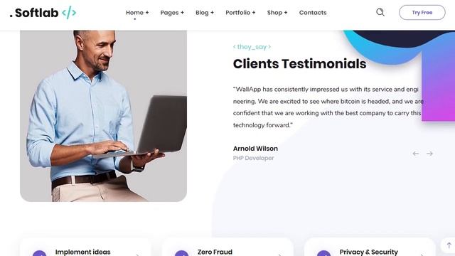 Softlab - Startup and App WordPress Theme смотреть онлайн