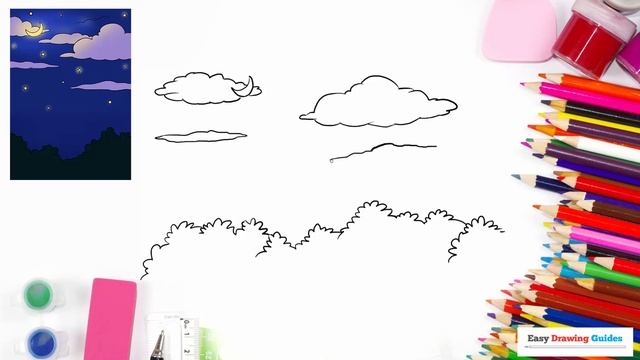 How to Draw a Night Sky in a Few Easy Steps: Drawing Tutorial for Beginner Artists смотреть онлайн