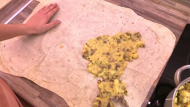 Лаваш с Картошкой и Грибами Постный и Вегетарианский рецепт на каждый день Дешевые закуски на стол смотреть онлайн