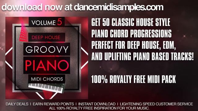 Deep House Groovy Piano MIDI Chords 5 - Demo Track смотреть онлайн