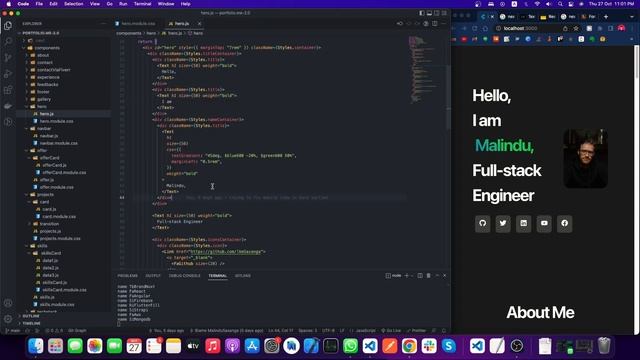 Portfolio Vlog 7 - Developing a personal portfolio website using Next.js | Rainy Music ♪ смотреть онлайн