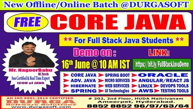 FREE CORE JAVA Offline/Online Training @ DURGASOFT смотреть онлайн