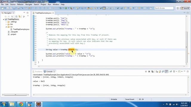 How to remove key and value from the TreeMap? | TreeMap (Remove) смотреть онлайн